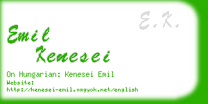 emil kenesei business card